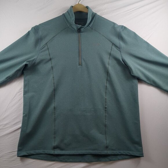 Mountain Hardwear Mens Teal Green Quarter Zip Long Sleeve Pullover  X-Large - Picture 2 of 12